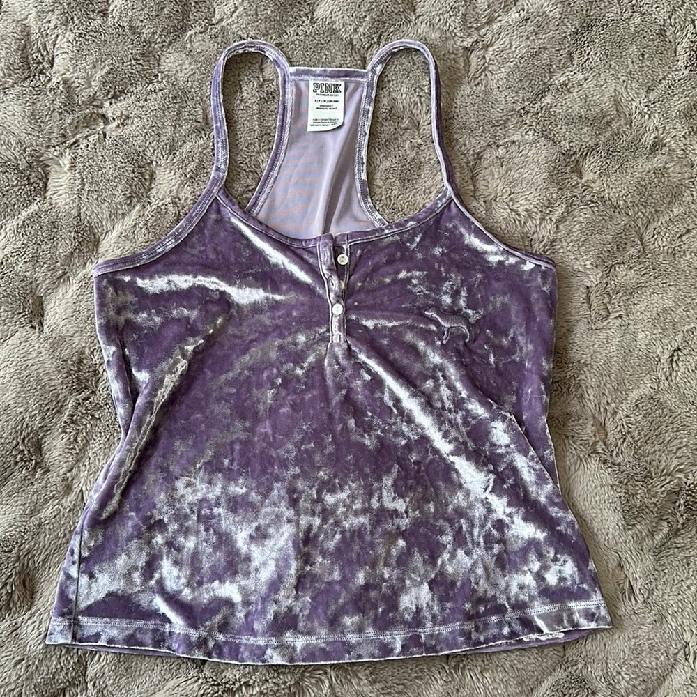 Victoria’s Secret Pink Crushed Velvet Tank Top